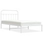 vidaXL Giroletto con Testiera Metallo Bianco 100x200 cm vidaXL Giroletto con Testiera Metallo Bianco 100x200 cm