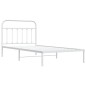 vidaXL Giroletto con Testiera Metallo Bianco 107x203 cm vidaXL Giroletto con Testiera Metallo Bianco 107x203 cm
