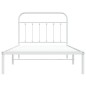 vidaXL Giroletto con Testiera Metallo Bianco 107x203 cm vidaXL Giroletto con Testiera Metallo Bianco 107x203 cm