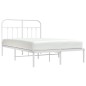 vidaXL Giroletto con Testiera Metallo Bianco 120x190 cm vidaXL Giroletto con Testiera Metallo Bianco 120x190 cm