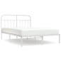 vidaXL Giroletto con Testiera Metallo Bianco 140x190 cm vidaXL Giroletto con Testiera Metallo Bianco 140x190 cm