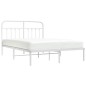 vidaXL Giroletto con Testiera Metallo Bianco 140x190 cm vidaXL Giroletto con Testiera Metallo Bianco 140x190 cm