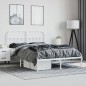 vidaXL Giroletto con Testiera Metallo Bianco 140x190 cm vidaXL Giroletto con Testiera Metallo Bianco 140x190 cm