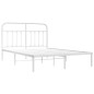 vidaXL Giroletto con Testiera Metallo Bianco 140x190 cm vidaXL Giroletto con Testiera Metallo Bianco 140x190 cm