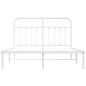 vidaXL Giroletto con Testiera Metallo Bianco 140x190 cm vidaXL Giroletto con Testiera Metallo Bianco 140x190 cm