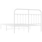 vidaXL Giroletto con Testiera Metallo Bianco 140x190 cm vidaXL Giroletto con Testiera Metallo Bianco 140x190 cm