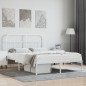 vidaXL Giroletto con Testiera Metallo Bianco 140x200 cm vidaXL Giroletto con Testiera Metallo Bianco 140x200 cm