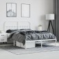 vidaXL Giroletto con Testiera Metallo Bianco 140x200 cm vidaXL Giroletto con Testiera Metallo Bianco 140x200 cm
