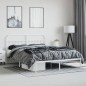 vidaXL Giroletto con Testiera Metallo Bianco 160x200 cm vidaXL Giroletto con Testiera Metallo Bianco 160x200 cm