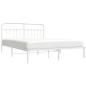 vidaXL Giroletto con Testiera Metallo Bianco 180x200 cm