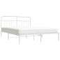 vidaXL Giroletto con Testiera Metallo Bianco 183x213 cm vidaXL Giroletto con Testiera Metallo Bianco 183x213 cm