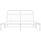 vidaXL Giroletto con Testiera Metallo Bianco 183x213 cm vidaXL Giroletto con Testiera Metallo Bianco 183x213 cm