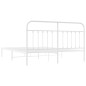 vidaXL Giroletto con Testiera Metallo Bianco 183x213 cm vidaXL Giroletto con Testiera Metallo Bianco 183x213 cm