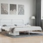 vidaXL Giroletto con Testiera Metallo Bianco 193x203 cm vidaXL Giroletto con Testiera Metallo Bianco 193x203 cm