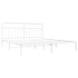 vidaXL Giroletto con Testiera Metallo Bianco 193x203 cm vidaXL Giroletto con Testiera Metallo Bianco 193x203 cm