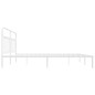 vidaXL Giroletto con Testiera Metallo Bianco 193x203 cm vidaXL Giroletto con Testiera Metallo Bianco 193x203 cm