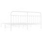 vidaXL Giroletto con Testiera Metallo Bianco 193x203 cm vidaXL Giroletto con Testiera Metallo Bianco 193x203 cm
