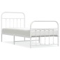 vidaXL Giroletto con Testiera e Pediera Metallo Bianco 80x200 cm vidaXL Giroletto con Testiera e Pediera Metallo Bianco 80x200 cm