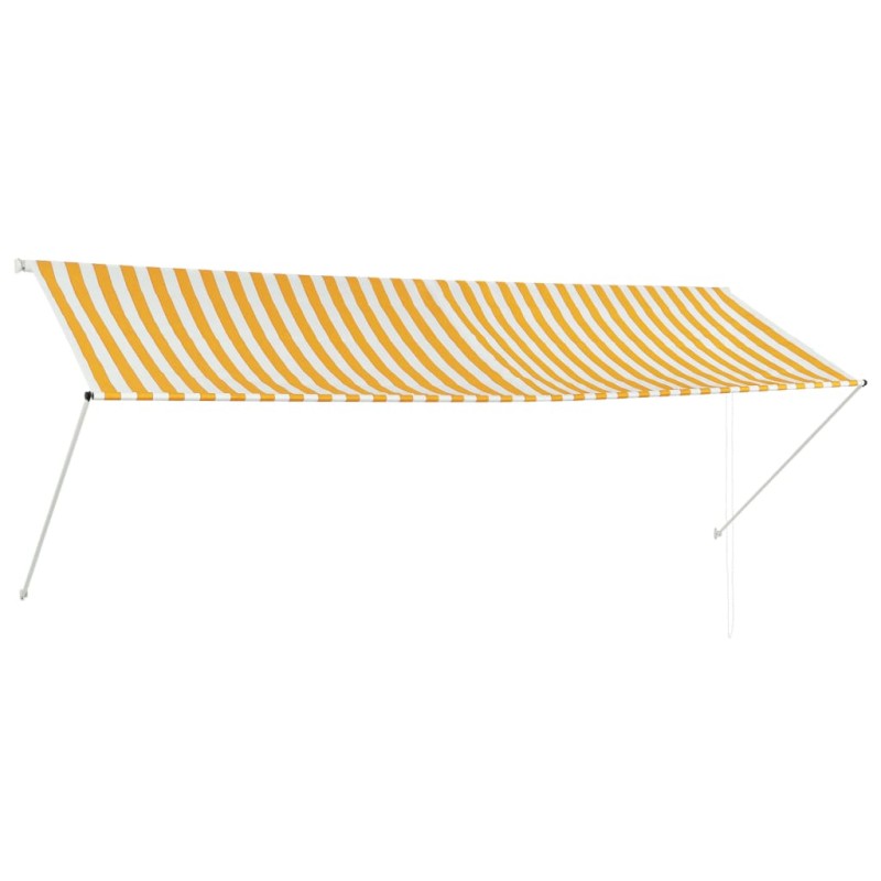 Tenda da Sole Retrattile 350x150 cm Giallo e Bianco Tenda da Sole Retrattile 350x150 cm Giallo e Bianco