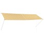 Tenda da Sole Retrattile 350x150 cm Giallo e Bianco Tenda da Sole Retrattile 350x150 cm Giallo e Bianco
