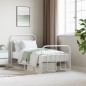 vidaXL Giroletto con Testiera e Pediera Metallo Bianco 90x190 cm vidaXL Giroletto con Testiera e Pediera Metallo Bianco 90x190 cm