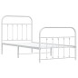 vidaXL Giroletto con Testiera e Pediera Metallo Bianco 90x190 cm vidaXL Giroletto con Testiera e Pediera Metallo Bianco 90x190 cm