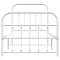 vidaXL Giroletto con Testiera e Pediera Metallo Bianco 90x190 cm vidaXL Giroletto con Testiera e Pediera Metallo Bianco 90x190 cm