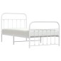 vidaXL Giroletto con Testiera e Pediera Metallo Bianco 100x190 cm vidaXL Giroletto con Testiera e Pediera Metallo Bianco 100x190 cm