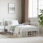 vidaXL Giroletto con Testiera e Pediera Metallo Bianco 107x203 cm