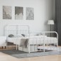 vidaXL Giroletto con Testiera e Pediera Metallo Bianco 120x200 cm vidaXL Giroletto con Testiera e Pediera Metallo Bianco 120x200 cm