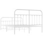 vidaXL Giroletto con Testiera e Pediera Metallo Bianco 140x190 cm vidaXL Giroletto con Testiera e Pediera Metallo Bianco 140x190 cm