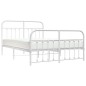 vidaXL Giroletto con Testiera e Pediera Metallo Bianco 150x200 cm