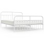 vidaXL Giroletto con Testiera e Pediera Metallo Bianco 160x200 cm vidaXL Giroletto con Testiera e Pediera Metallo Bianco 160x200 cm