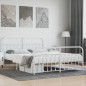 vidaXL Giroletto con Testiera e Pediera Metallo Bianco 180x200 cm vidaXL Giroletto con Testiera e Pediera Metallo Bianco 180x200 cm