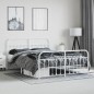vidaXL Giroletto con Testiera e Pediera Metallo Bianco 180x200 cm vidaXL Giroletto con Testiera e Pediera Metallo Bianco 180x200 cm