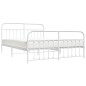 vidaXL Giroletto con Testiera e Pediera Metallo Bianco 183x213 cm vidaXL Giroletto con Testiera e Pediera Metallo Bianco 183x213 cm