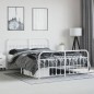 vidaXL Giroletto con Testiera e Pediera Metallo Bianco 183x213 cm vidaXL Giroletto con Testiera e Pediera Metallo Bianco 183x213 cm