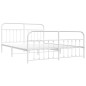 vidaXL Giroletto con Testiera e Pediera Metallo Bianco 183x213 cm vidaXL Giroletto con Testiera e Pediera Metallo Bianco 183x213 cm