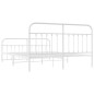 vidaXL Giroletto con Testiera e Pediera Metallo Bianco 183x213 cm vidaXL Giroletto con Testiera e Pediera Metallo Bianco 183x213 cm
