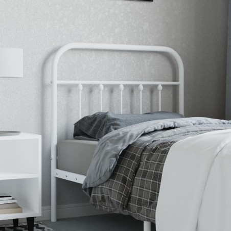 vidaXL Testiera in Metallo Bianco 90 cm