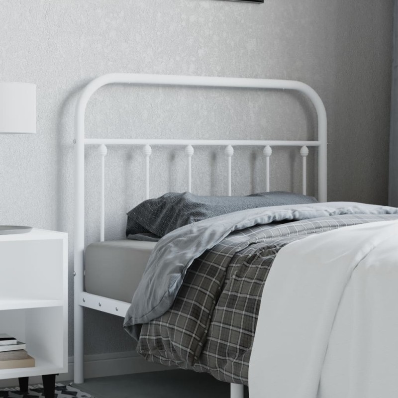 vidaXL Testiera in Metallo Bianco 100 cm