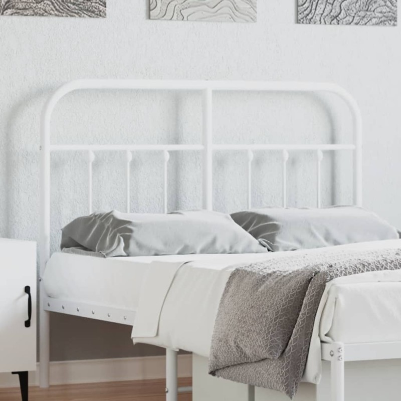 vidaXL Testiera in Metallo Bianco 120 cm vidaXL Testiera in Metallo Bianco 120 cm
