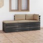 Set Divani da Giardino su Pallet 3 pz con Cuscini Massello Pino