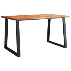 vidaXL Tavolo da Pranzo Bordi Vivi 140x80x75 cm Legno Massello Acacia