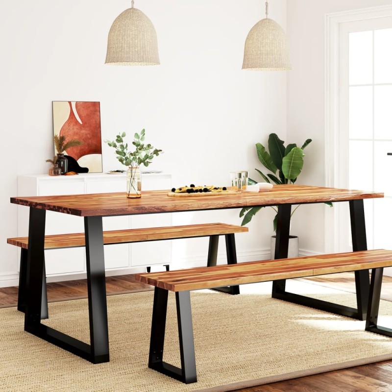 vidaXL Tavolo da Pranzo Bordi Vivi 200x90x75 cm Legno Massello Acacia vidaXL Tavolo da Pranzo Bordi Vivi 200x90x75 cm Legno Massello Acacia
