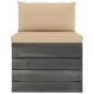 Set Divani da Giardino su Pallet 3 pz con Cuscini Massello Pino
