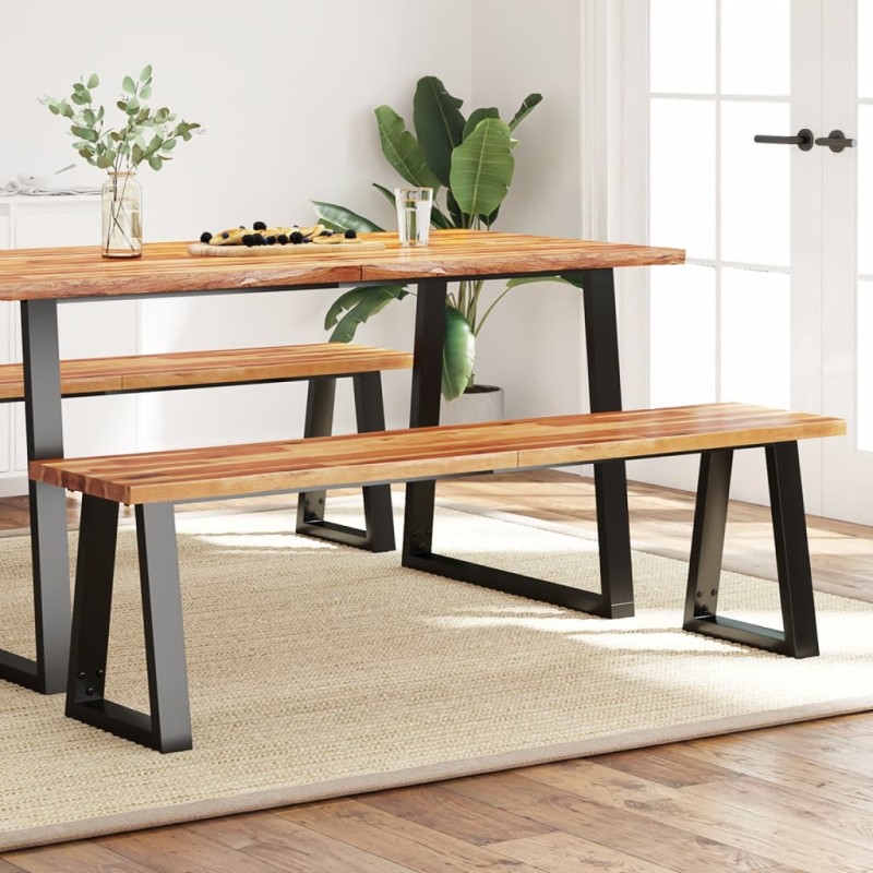 vidaXL Panca con Bordi Vivi 160 cm in Legno Massello di Acacia vidaXL Panca con Bordi Vivi 160 cm in Legno Massello di Acacia