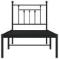 vidaXL Giroletto con Testiera in Metallo Nero 75x190 cm vidaXL Giroletto con Testiera in Metallo Nero 75x190 cm