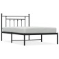 vidaXL Giroletto con Testiera in Metallo Nero 107x203 cm vidaXL Giroletto con Testiera in Metallo Nero 107x203 cm
