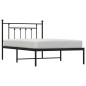 vidaXL Giroletto con Testiera in Metallo Nero 107x203 cm vidaXL Giroletto con Testiera in Metallo Nero 107x203 cm